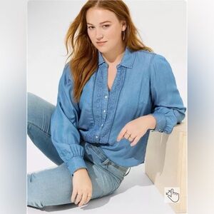 Torrid Medium Wash Chambray Button Up Shirt